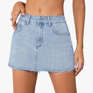 Women's Size XS Denim Mini Skirt, Jean Skirt, Light Wash Blue, Like new